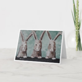Three Incredulous Rabbits Card Kaart