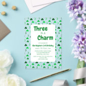 Three Is A Charm St Patrick's Day 3rd Birthday Acryl Uitnodigingen (Insitu (Huwelijk))