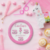 Three It’s Time for Tea 3rd Birthday Invitation Papieren Bordje (Feest)