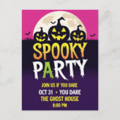 Three Jack O'Lantern Spooky Party Feestdagenkaart (Voorkant)