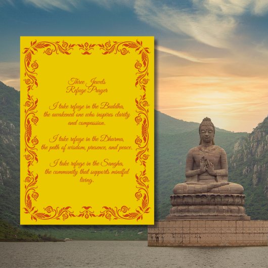 Three Jewels Refuge Buddhist Minimalist Adult  Poster