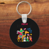 Three Kings Day Puerto Rican &amp; Coqui Frog Bori Sleutelhanger (Voorkant)