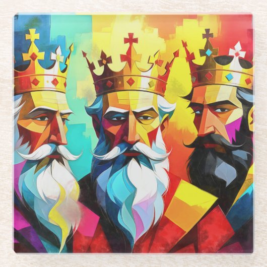 Three Kings Glazen Onderzetter (Voorkant)