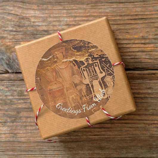 Three Kings Petroglyph McConkie Ranch Utah Ronde Sticker