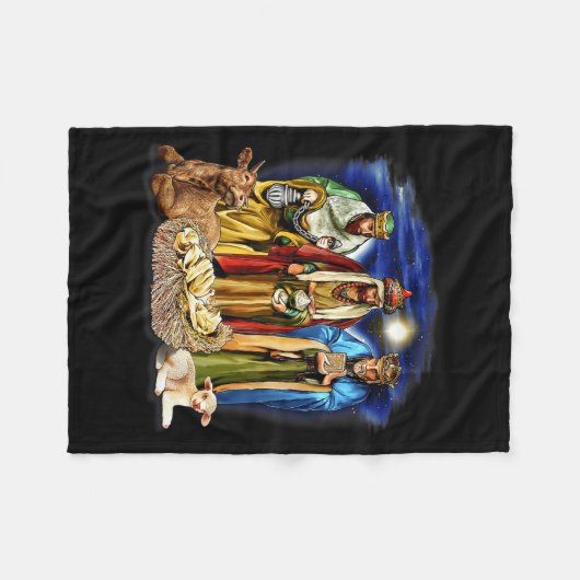 Three Kings Shirt Nativity Scene Shirt Christmas S Fleece Deken (Voorkant (Horizontaal))