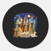 Three Kings Shirt Nativity Scene Shirt Christmas S Ronde Sticker (Voorkant)
