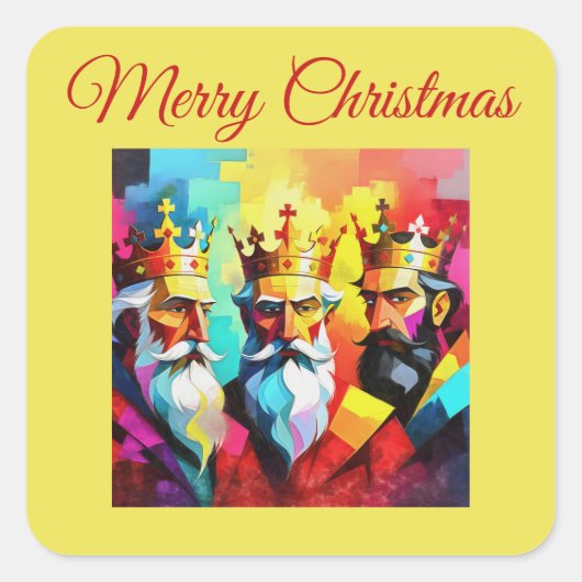 Three Kings Vierkante Sticker (Voorkant)