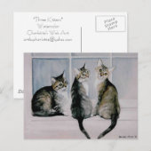"Three Kittens" Art Reproduction Briefkaarten (Voorkant / Achterkant)