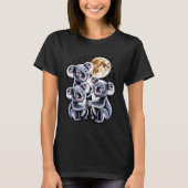 Three Koalas and a Moon Funny Cosmic Shirt (Voorkant)