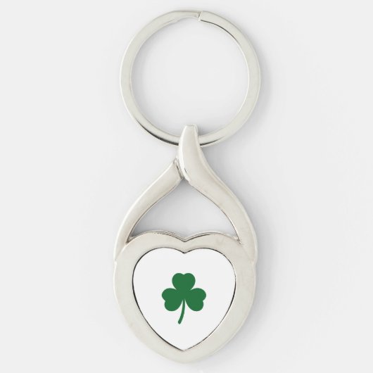 Three Leaf Clover Keychain in Forest GreenMetalArt (Voorkant)