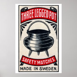 Three Legged Pot - Matchbox Print - Aesthetic Wall