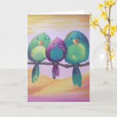 Three Little Birds Kaart (Gele Bloem)