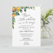 Three Little Cuties Baby shower per post Kaart (Staand voorkant)