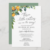 Three Little Cuties Baby shower per post Kaart (Voorkant / Achterkant)