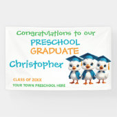 Three Little Geese Preschool Grad Party Spandoek (Horizontaal)
