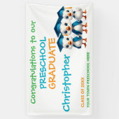 Three Little Geese Preschool Grad Party Spandoek (Verticaal)