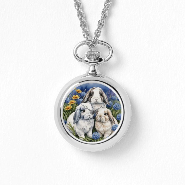 Three Little Lop Bunny Rabbits Ketting (Voorkant)