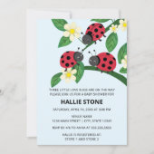 Three Little Love Bugs Ladybug Baby Shower Kaart (Voorkant)