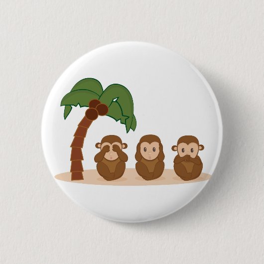 Three little monkeys - três macaquinhos ronde button 5,7 cm (Voorkant)