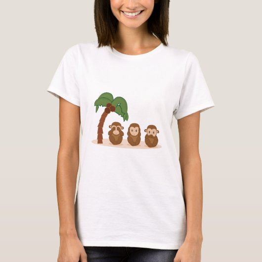 Three little monkeys - três macaquinhos t-shirt (Voorkant)