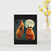 Three Marcus The Worm Howl At Moon Funny Marcus Me Kaart (Gele Bloem)