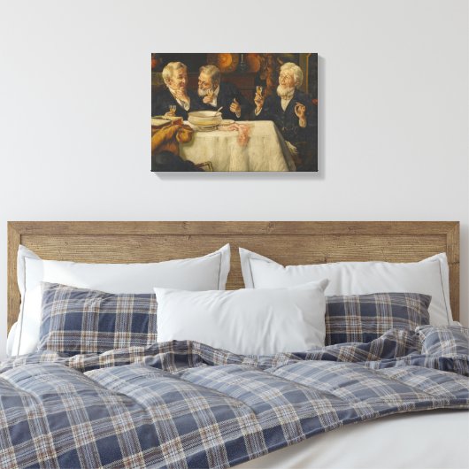 Three Men Dining Canvas Afdruk (Insitu (Slaapkamer))