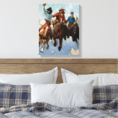 "Three Montana Cowboys" door W Herbert Dunton Canvas Afdruk (Insitu (Slaapkamer))