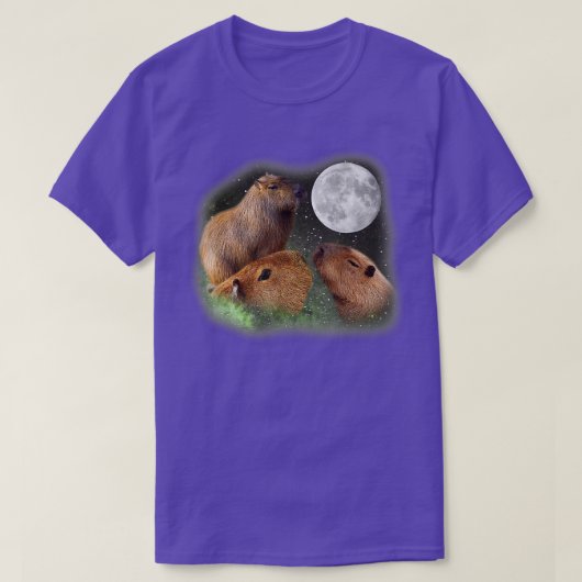 Three Moon Capybaras Funny Cute Animal Parody Pun T-shirt (Design voorkant)