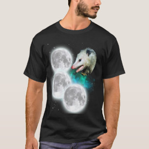 Three Moons Opossum - Weird Cursed Meme Possum T-shirt