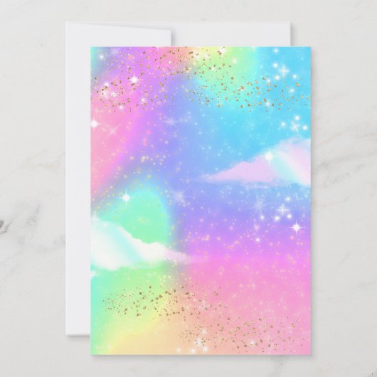 Three Nado Rainbow Glitter 3rd Birthday Party  Kaart (Achterkant)