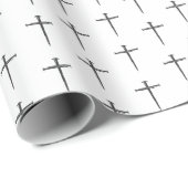 Three Nails Cross Black and White Cadeaupapier (Rol Hoek)