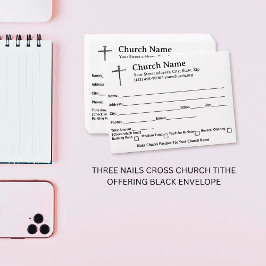 Three Nails Cross Kerk Tiendgave Zwart Envelop