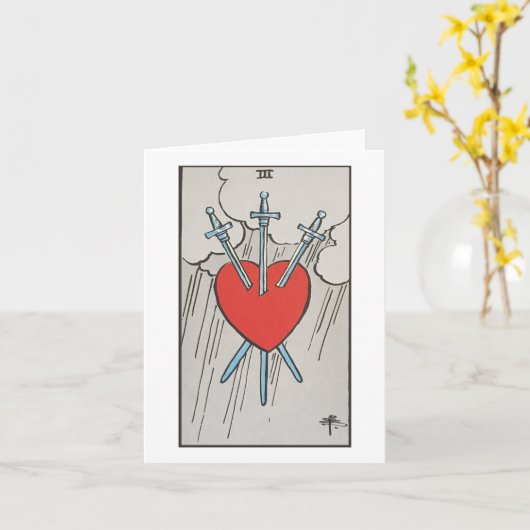 Three of swords blank card kaart (Gele Bloem)