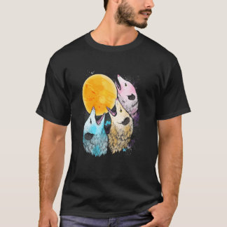 Three Opposum Moon With 3 Possums And Dead Moon T-shirt