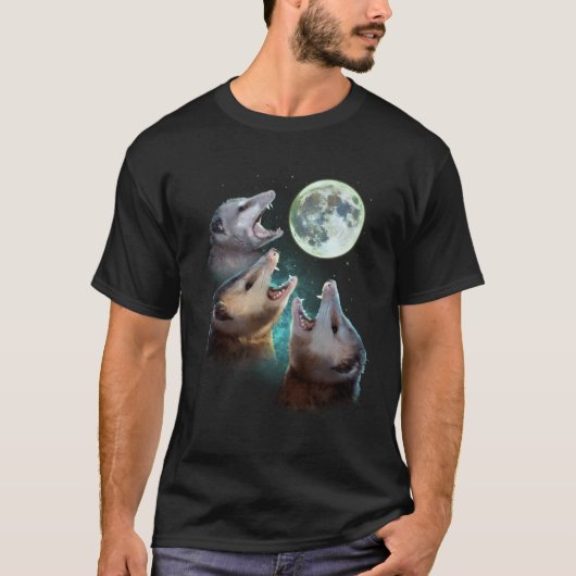 Three Opposum Moon With 3 Possums And Dead Moon T-shirt (Voorkant)