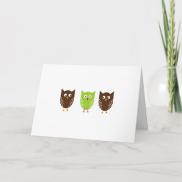 Three Owls Christmas Card Feestdagen Kaart