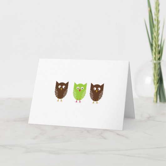 Three Owls Christmas Card Feestdagen Kaart (Voorkant)