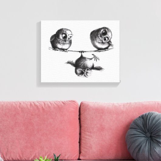 Three Owls - Freedom and Fun Canvas Afdruk (Insitu (Woonkamer))