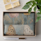 Three Painterly Butterflies Perched on Flowers Tissuepapier (Geschenk)