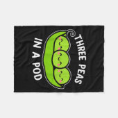 Three Peas In A D Cute Kawaii Funny  Fleece Deken (Voorkant (Horizontaal))