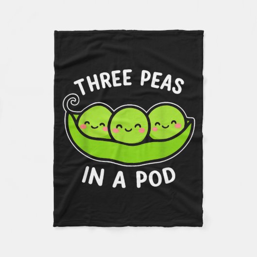 Three Peas In A D Cute Kawaii Funny  Fleece Deken (Voorkant)