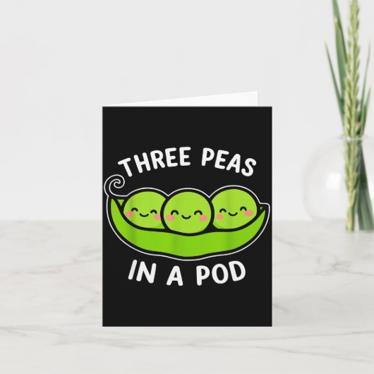 Three Peas In A D Cute Kawaii Funny Kaart (Voorkant)