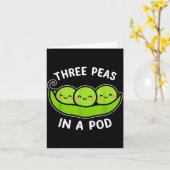Three Peas In A D Cute Kawaii Funny Kaart (Gele Bloem)