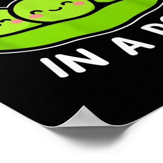 Three Peas In A D Cute Kawaii Funny Poster (Hoek)