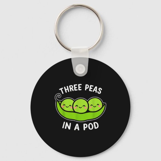 Three Peas In A D Cute Kawaii Funny Sleutelhanger (Voorkant)