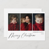 Three photo Christmas Holiday Design Feestdagenkaart (Voorkant / Achterkant)