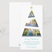 Three Photo Christmas Tree Skinny Holiday Card Feestdagenkaart (Voorkant / Achterkant)