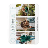 Three Photo Collage Announcement Magneet (Verticaal)