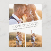 Three Photo Collage Modern Wedding Save the Date Aankondigingskaart (Voorkant)