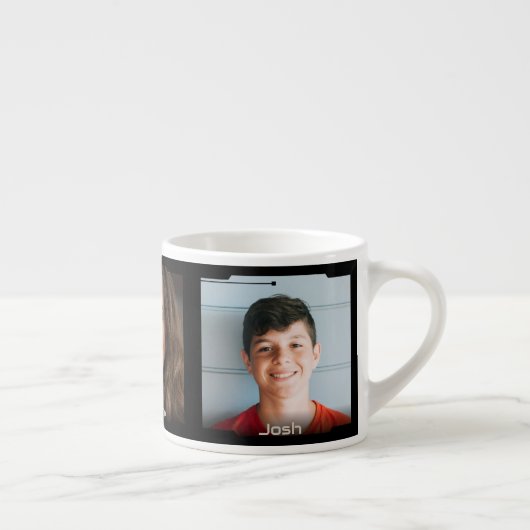 Three photos and name, black Sci-Fi Frame Espresso Kop (Rechts)